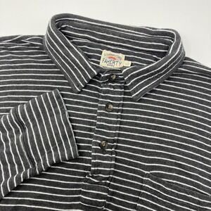 Faherty Men's Charcoal Striped Polo Shirt